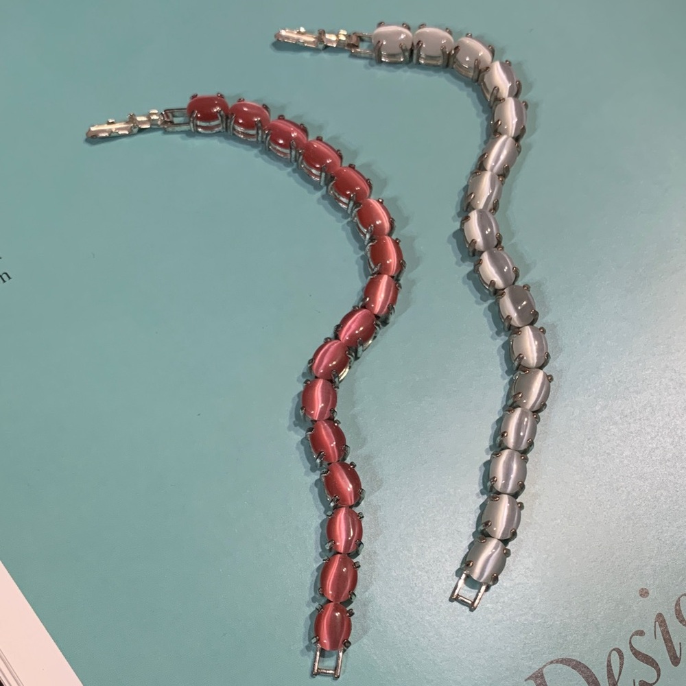 Avon pink and white moonstone Bracelet Set #229
